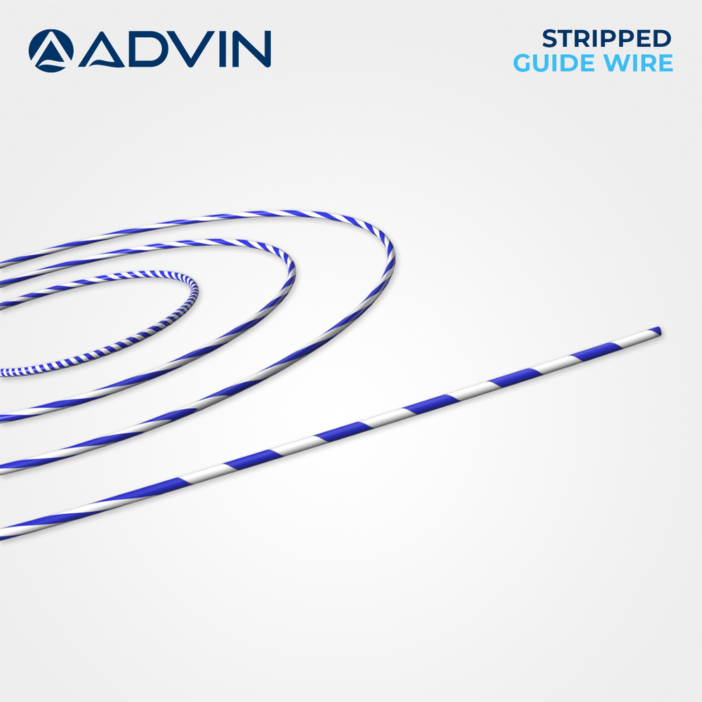 Zebra Guide Wire Advin - Radiopaque Tip for Accurate Placement, Flexible Body for Navigation, Strong Torque Control, Sterile & Single Use, High-Visibility