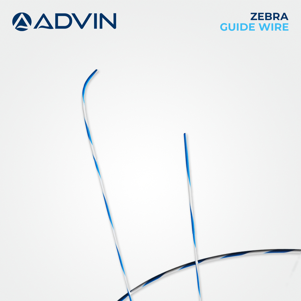 Zebra Guide Wire Advin - Radiopaque Tip For Accurate Placement, Flexible Body For Navigation, Strong Torque Control, Sterile & Single Use, High-visibility
