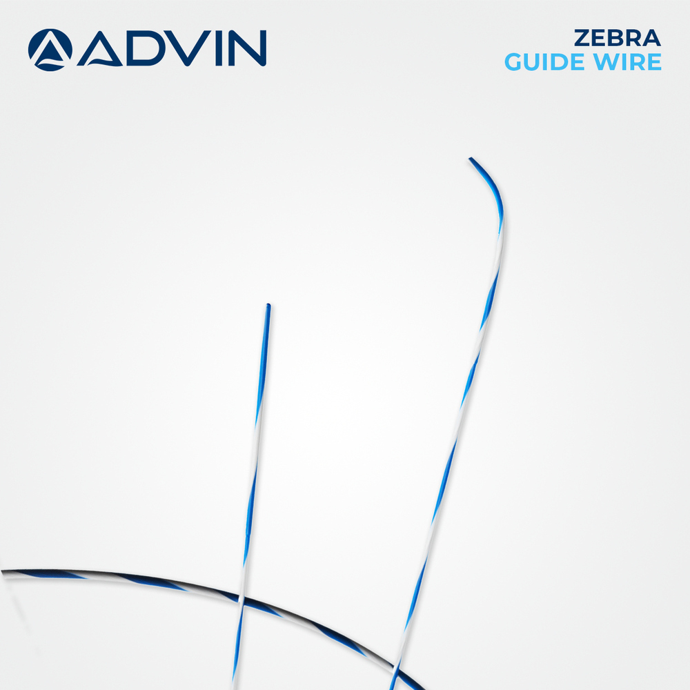 Zebra Guide Wire Advin - Radiopaque Tip For Accurate Placement, Flexible Body For Navigation, Strong Torque Control, Sterile & Single Use, High-visibility
