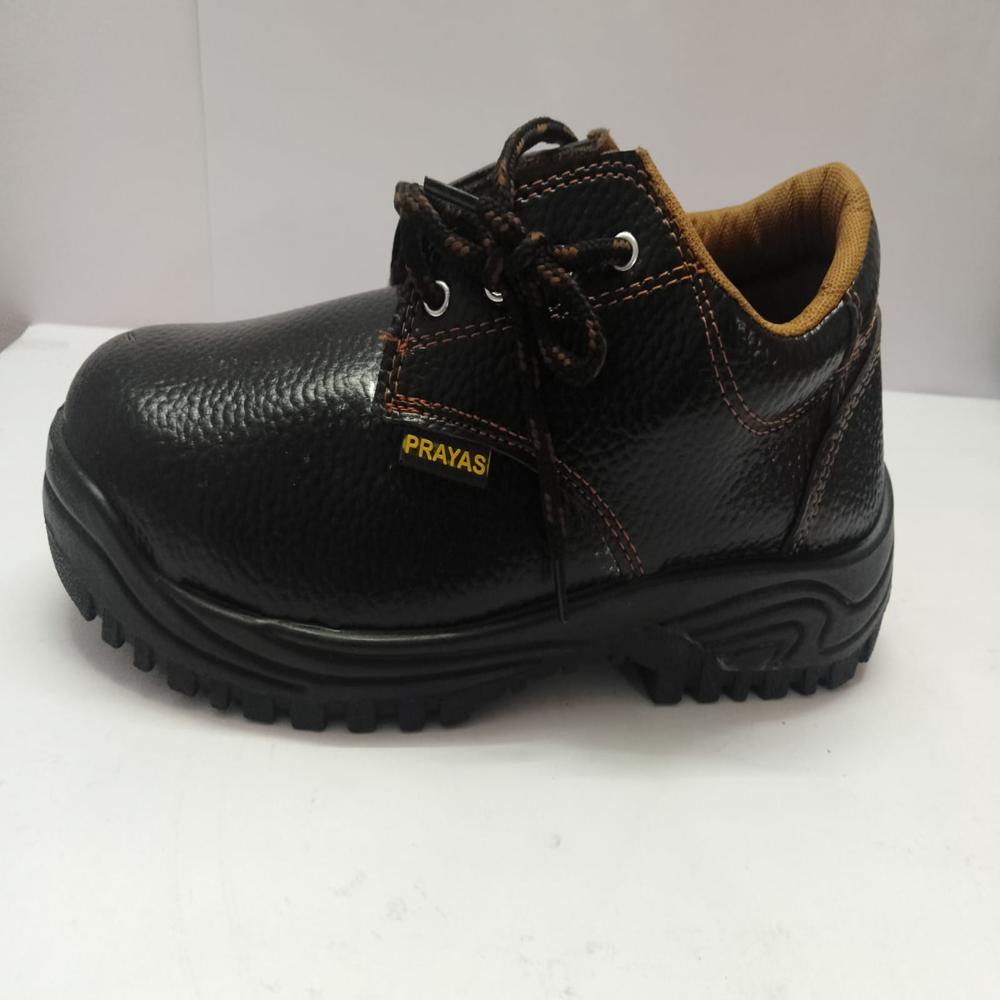 Safety Shoes - Leather Upper, Steel Toe, All Sizes Available, Tan & Black Colors | Durable Heavy-Duty Sole, 4mm Insole, 1.7mm Resin Outsole, 3-Month Warranty