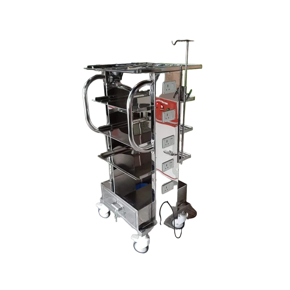 Stainless Steel Laparoscopic Trolley - Color: Multiple