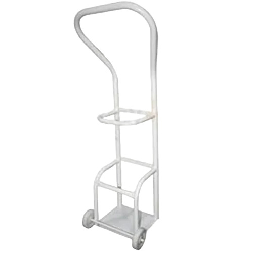 White Oxygen Cylinder Trolley - Design: Standard