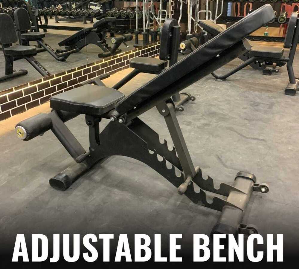 Adjustable Bench - 12 Gauge Rectangular/oval Tube, Generally Black Or Custom Color | Advanced Double Effect Welding, Soft Foam Seat For Comfort, Manual Adjustable For Commercial Abdominal Exercise