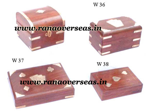 Polished Sheesham Wood Card Boxes