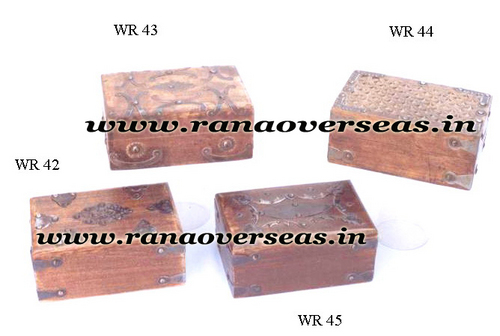 Polished Antique Look Mango Wood Carved Boxes