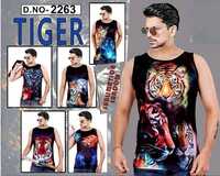 2263 Mens Tiger Printed Vest - Color: Multicolor