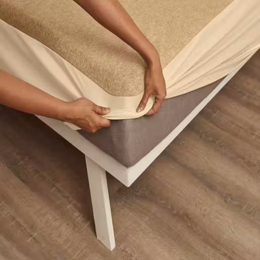 72X78 Inch 100 Percent Ployestar Bed Protector - Color: Beige