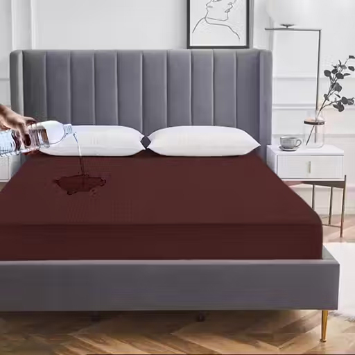 King Size Bed Waterproof Matterss Protector - Color: Maroon