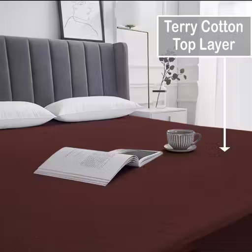 King Size Bed Waterproof Matterss Protector - Color: Maroon
