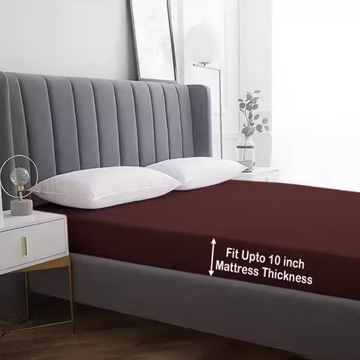 King Size Bed Waterproof Matterss Protector - Color: Maroon