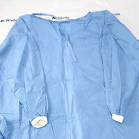 Surgical Disposable Gown - Non-woven Sms Reinforced Material, Complete Body Wrap With Side Tie Rope, Soft Elastic Cuffs, Blue Color