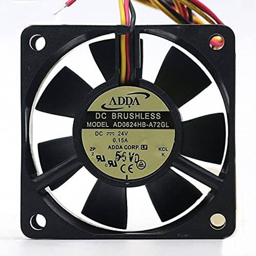 ADDA AD0624HB-A72GL 6025mm 24V 0.15A 6CM 3-Wire Inverter Axial Cooling Fan  (Black)