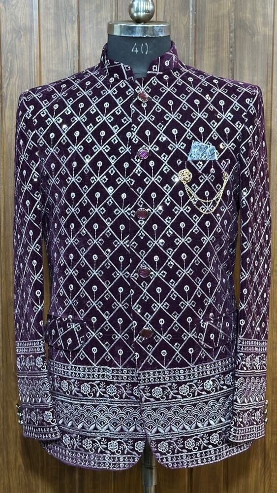 Sapphire Blue Indo Western Set - Color: Purple