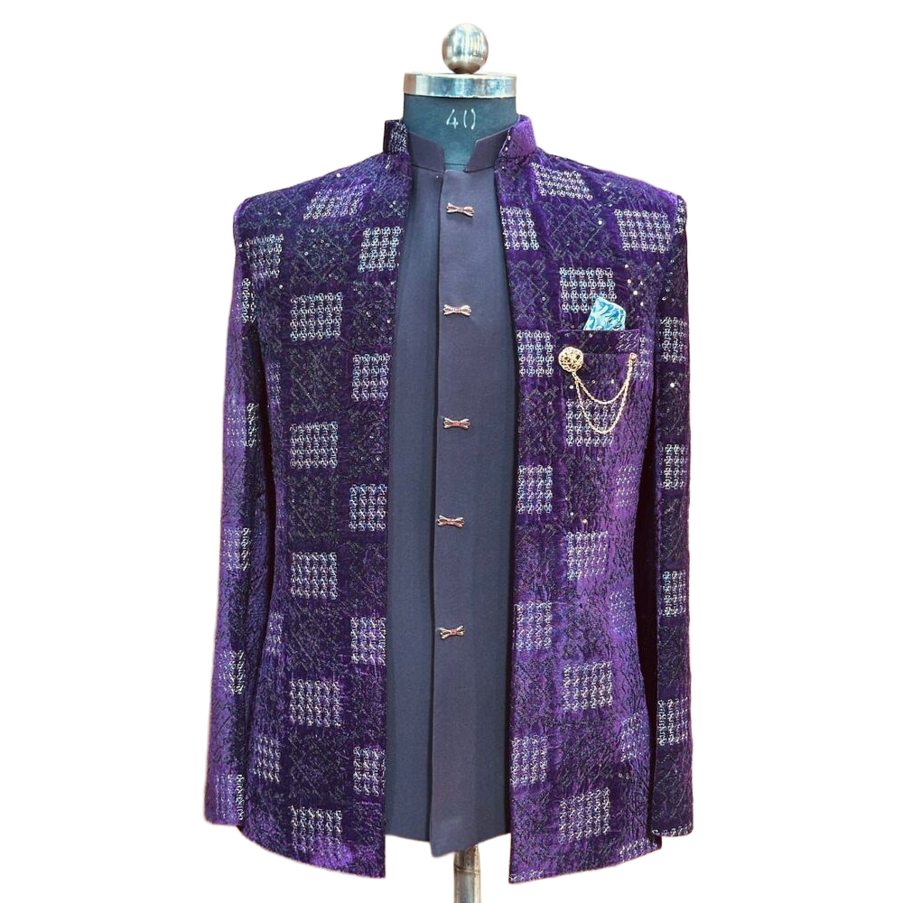 Purple Color Indo Western - Feature: Breathable