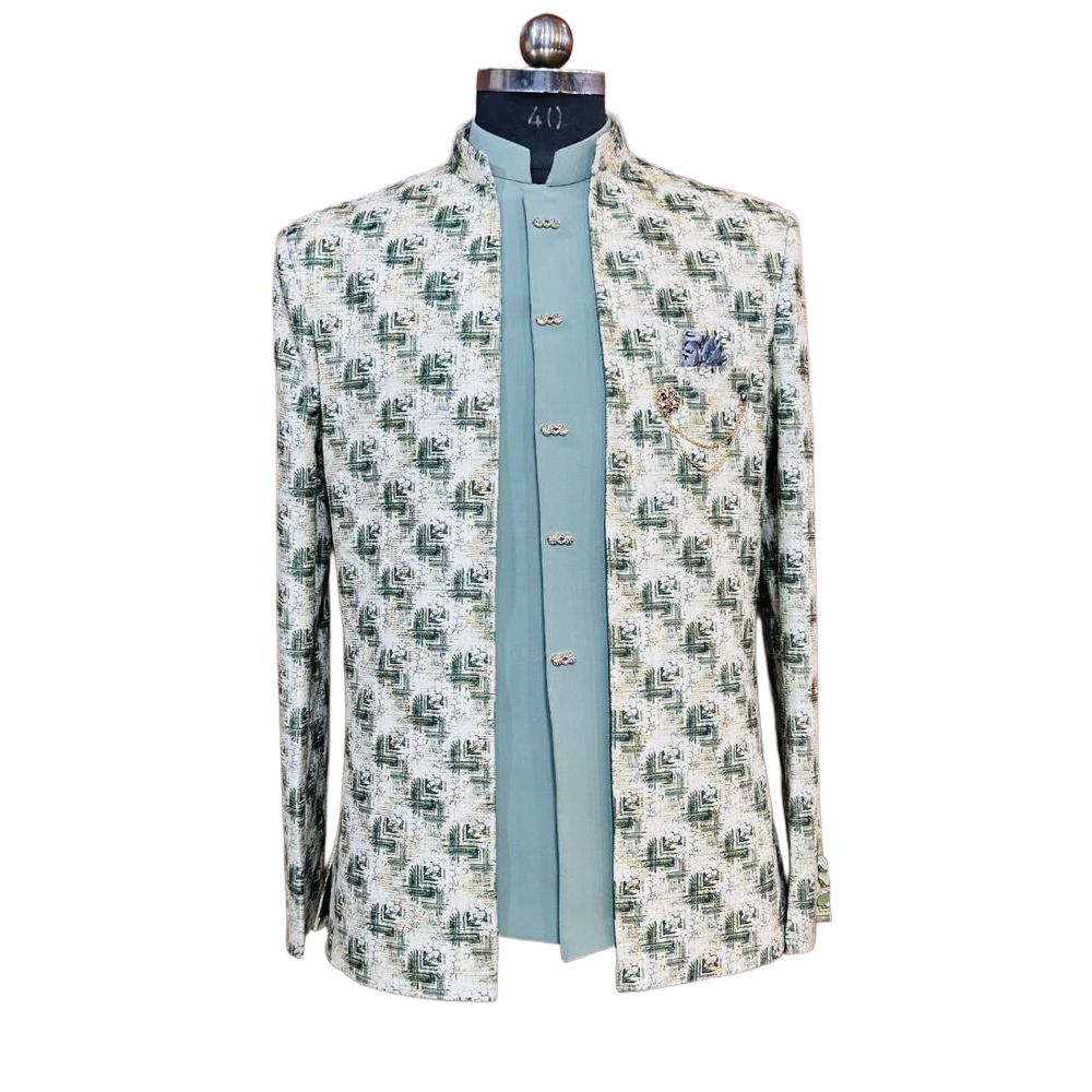 Printed Indo Western - Color: White