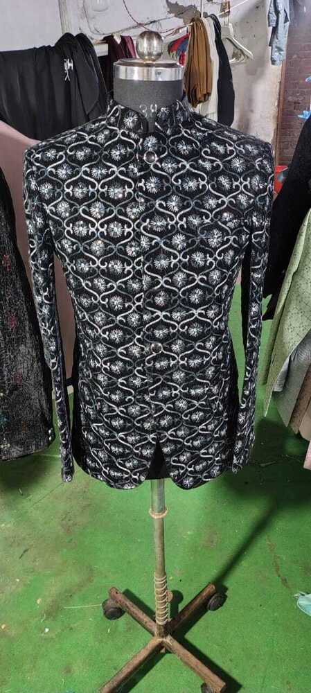 Black Color Indo Western Outfits For Men - Feature: No Fade