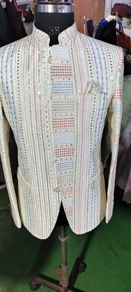 Multi Color Indo Western Outfits For Men - Color: White