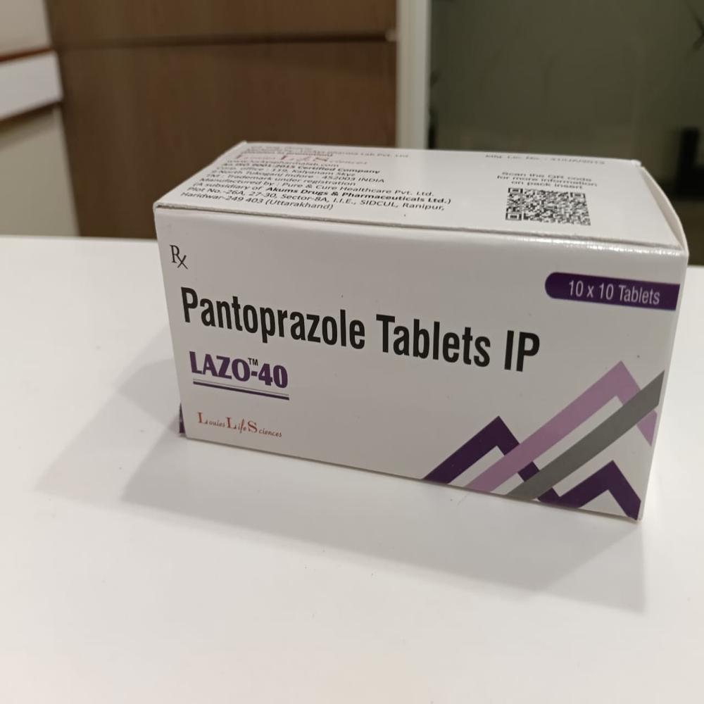 Lazo 40 Tablet - Pantoprazole Sodium 40mg + Domperidone 30mg | Treats Heartburn, Gerd, Ulcers, Zollinger-ellison Syndrome, Dosage: Once Daily Before Meal