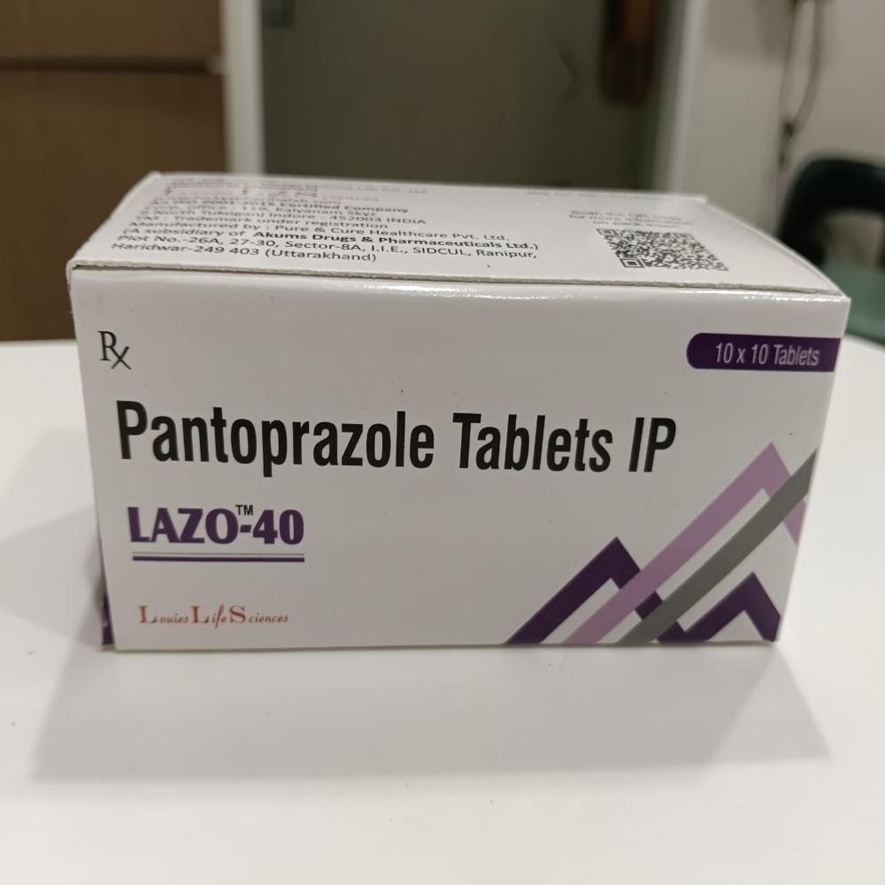 Lazo 40 Tablet - Pantoprazole Sodium 40mg + Domperidone 30mg | Treats Heartburn, Gerd, Ulcers, Zollinger-ellison Syndrome, Dosage: Once Daily Before Meal