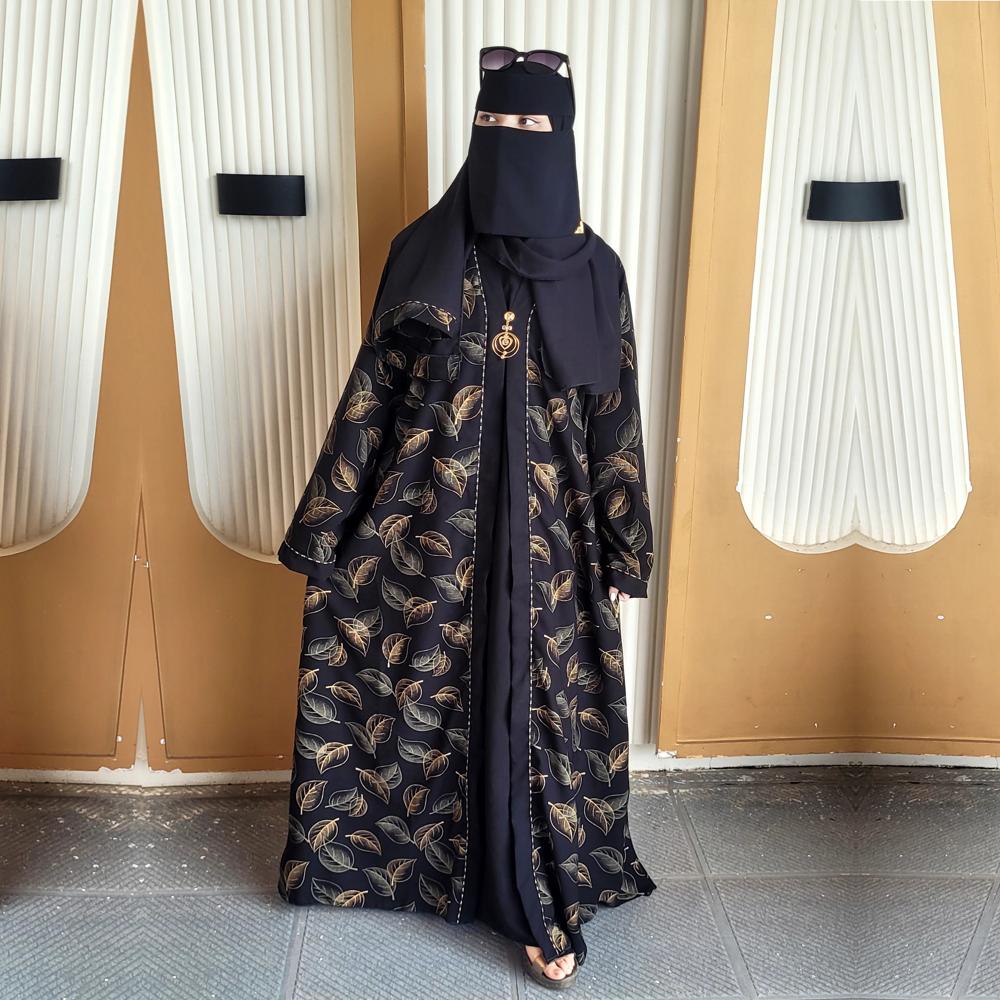 Abaya Printed & Stoned Burqa For Women Elegant Modest Wear Burkha Stylish Dubai Abaya - Cotton Fabric, Available In Sizes XS to L, Deep Color Pattern With Subtle Stoned Undertones | Classic Design, Washable, All Season, Perfect For Daily Wear