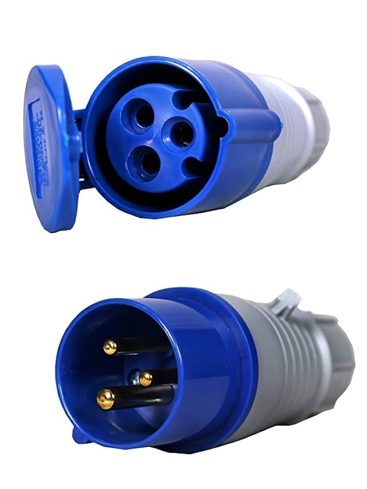 16 A 3 Pin Industrial Plug - Color: White