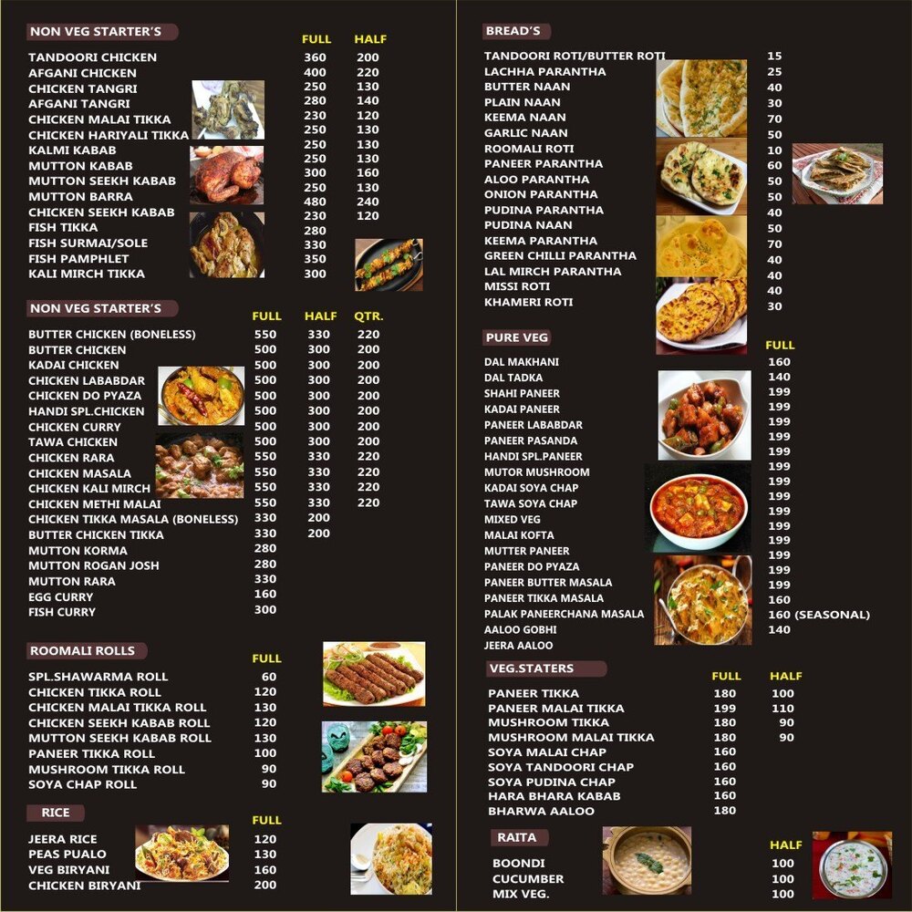 Customized Menu Card - Color: Various Available