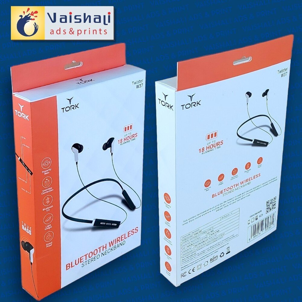 Wireless Neckband Box - Finishing: Glossy Lamination