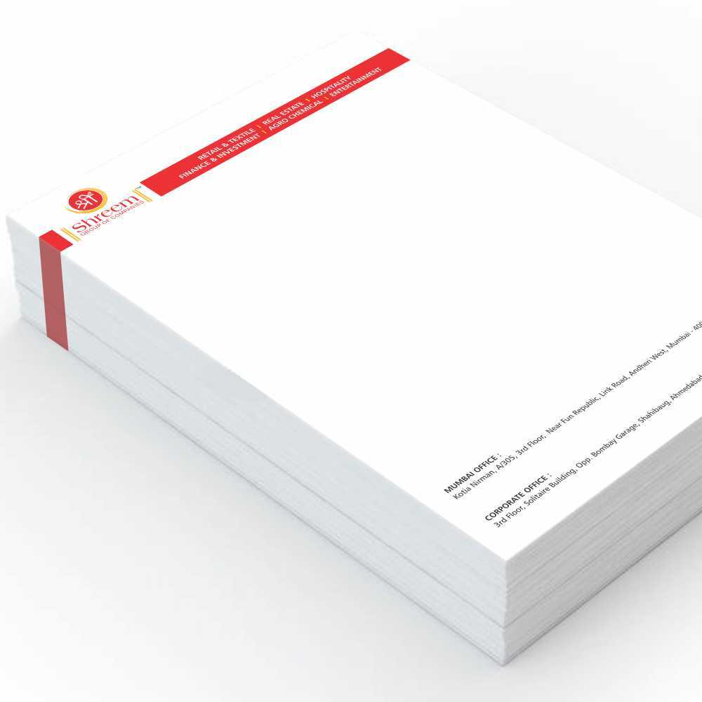 White Paper Letterhead - Advantage: Ink Out Printed