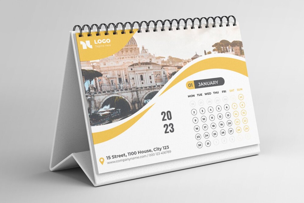 Table Top Desk Calendar - Color: Various Available