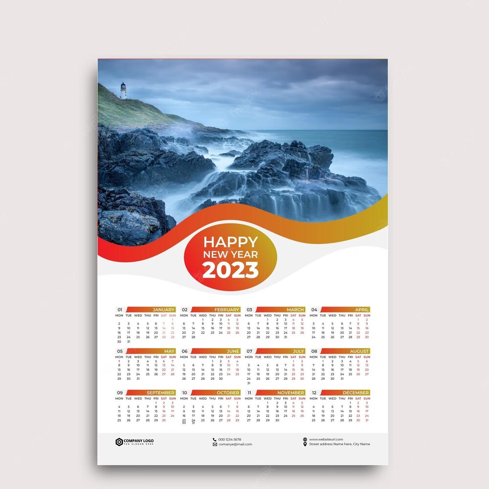 Customized Printed Wall Calendar - Color: Various Available