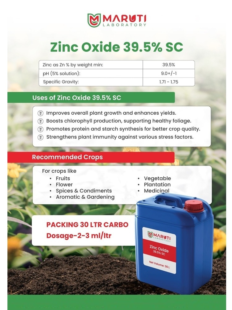 Zinc Oxide 39.5% Sc Liq Fertilizer - Application: Agriculture
