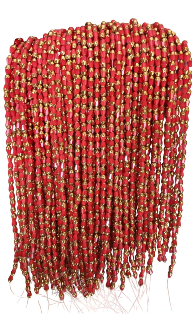 4-6Mm Red Half Golden Crystal Beads - Occasion: Wedding
