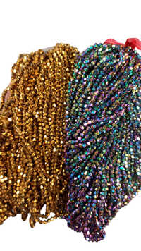 4F Golden Metallic Crystal Beads
