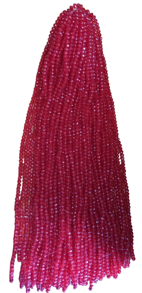 6Mm Red Crystal Beads - Beads Colour: Pink
