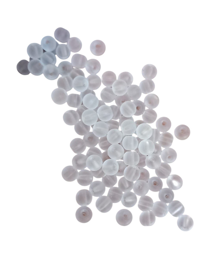 6Mm White Matt Goli Round Glass Beads - Occasion: Wedding