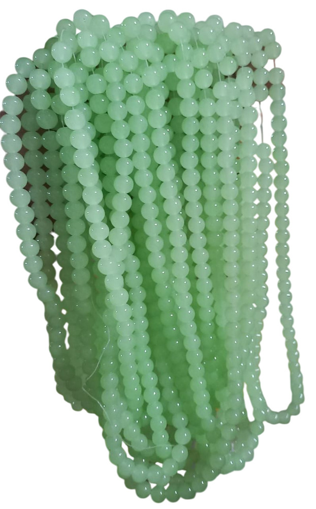 8-10Mm L Green Jelly Glass Beads - Occasion: Wedding