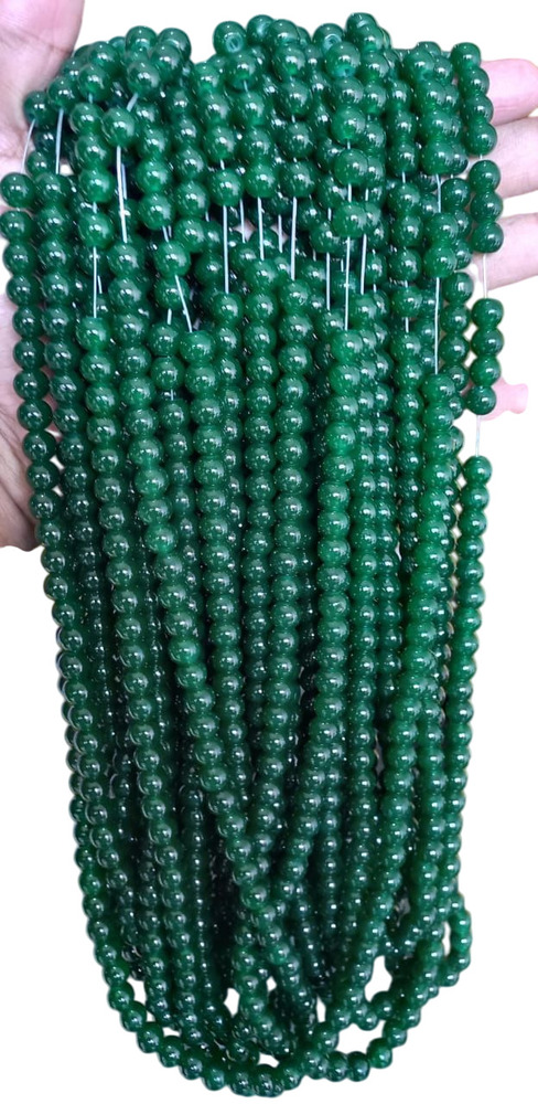 8-10Mm Dark Green Jelly Glass Beads - Occasion: Wedding