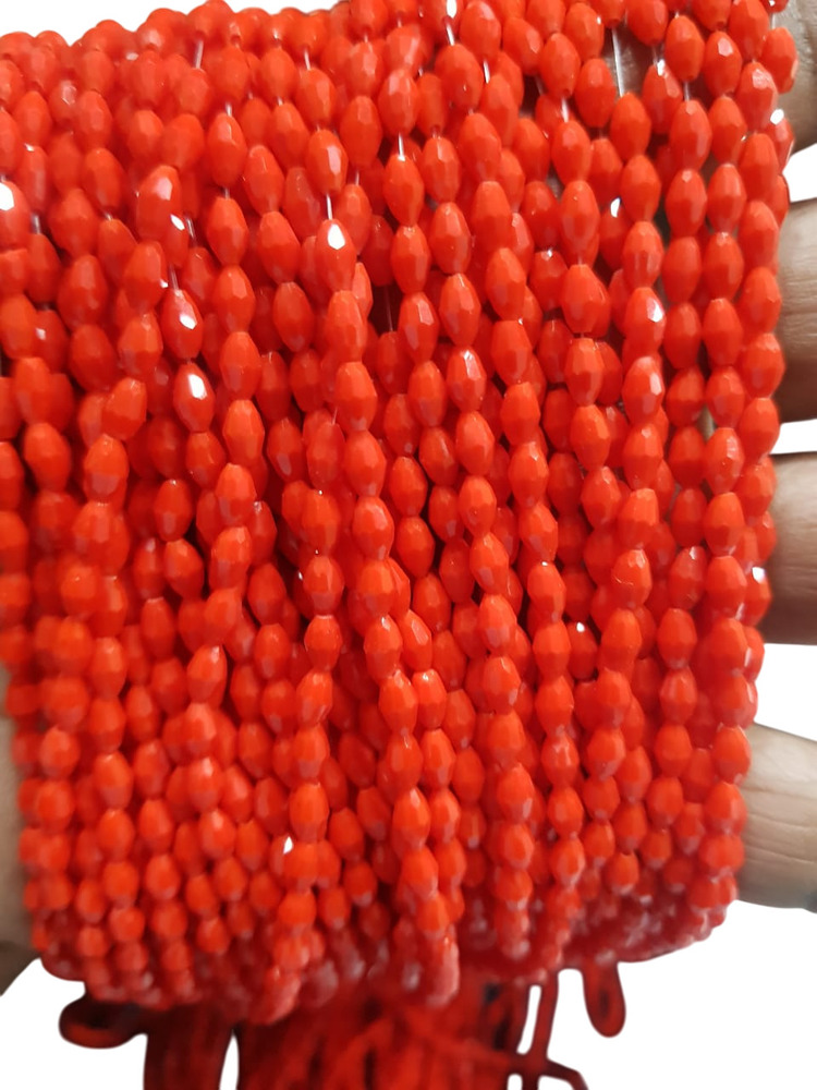 3-5Mm Oval Red Crystal Beads - Occasion: Wedding