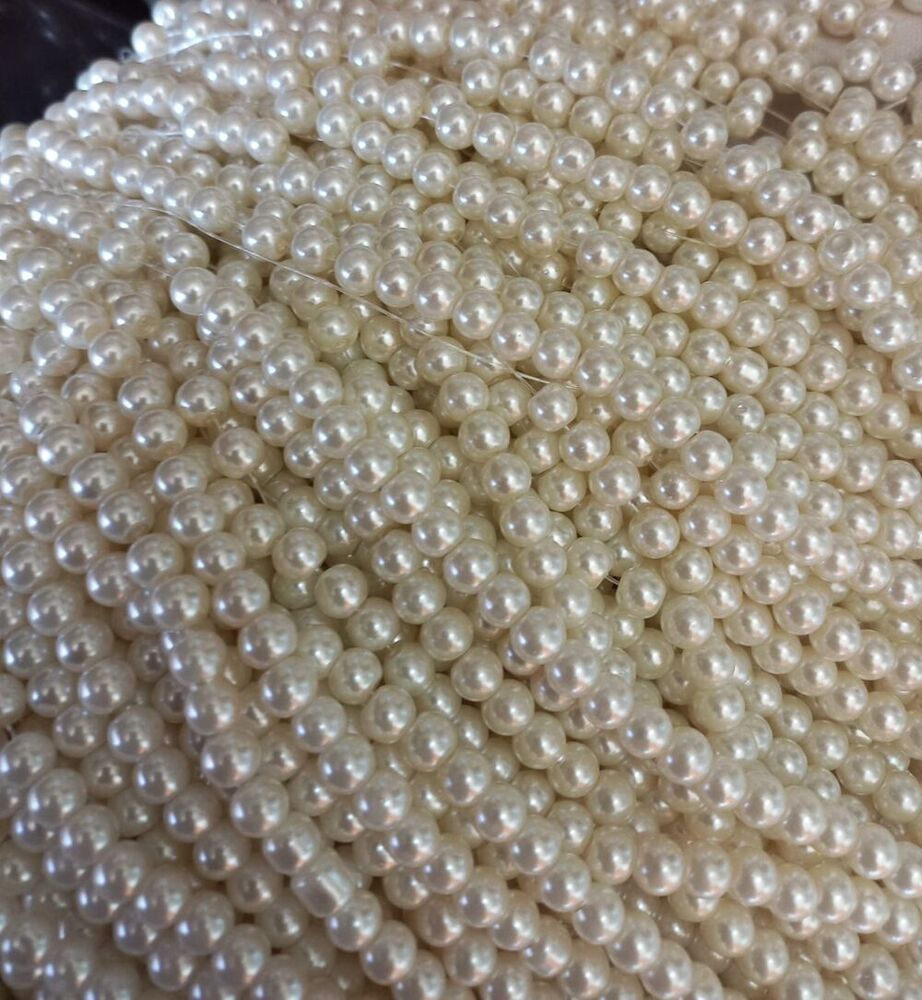 6mm Cream Glass Pearl Moti