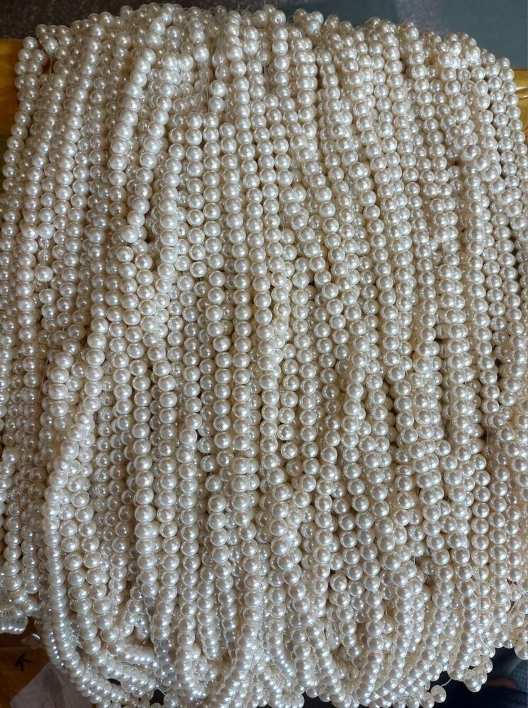 8Mm White Glass Pearl Moti - Jewelry Type: Necklace