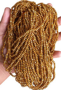 6mm Golden Metallic Tyre Crystal Beads - Place Of Origin: India