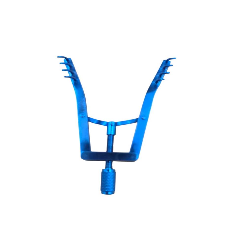 Lacrimal Sac Retractor CVD With 4x4 Semi-Prongs Screw-Controlled Titanium Mechanism - Lightweight Titanium Standard Size Blue | Ideal for ENT & Ophthalmic Surgeries Fully Autoclavable