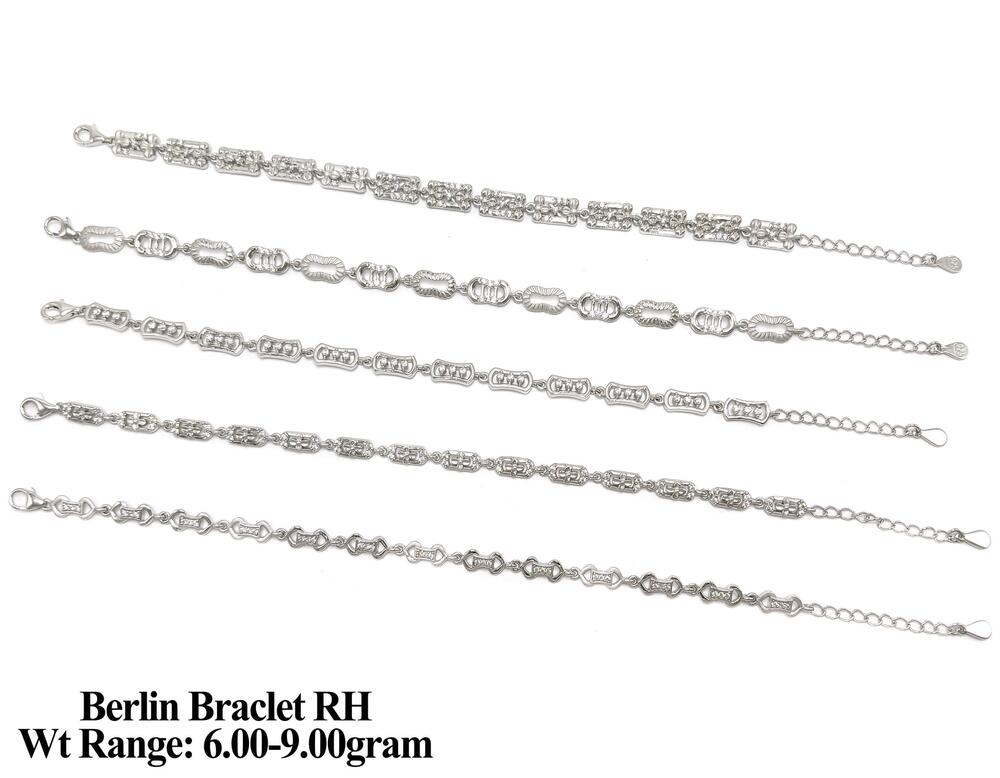 92.5 Silver Berlin Braclet Rh
