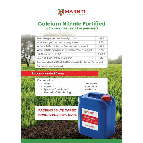 Calcium Nitrate Fortified With Magnesium (Suspension) - Application: Agriculture