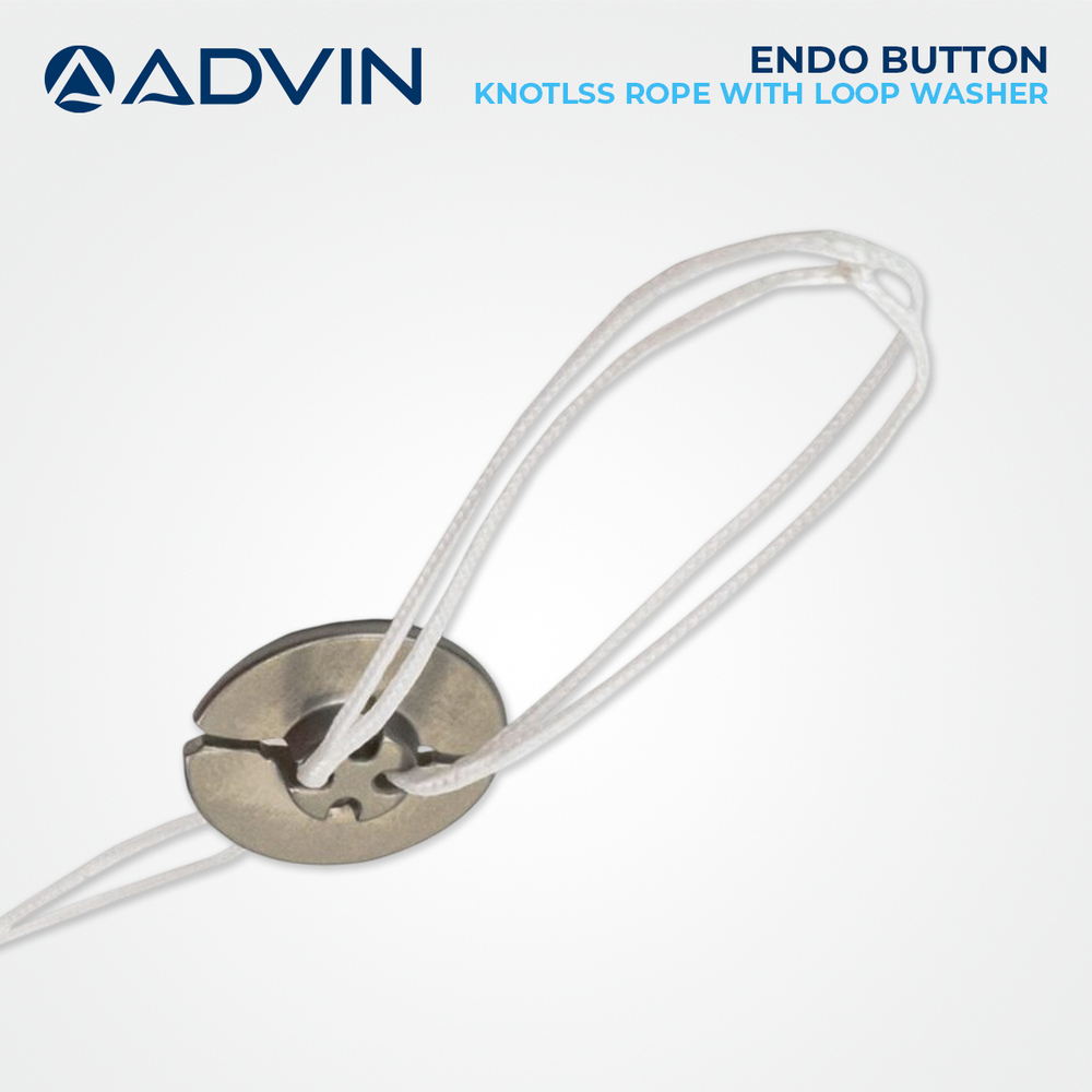 Endo Button Knotless Rope With Loop Washer - Biocompatible Material, Strong And Reliable Fixation | Knotless Design, Loop Washer For Secure Attachment