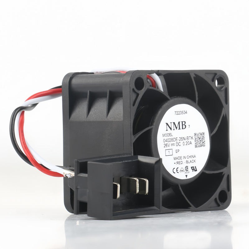Nmb Mat 04028De-26N-Btk 26V Dc 0.20A Ec 4028Mm 4Cm Siemens Drive Inverter Fan Three-Wire Axial Cooling Fan - Color: Black