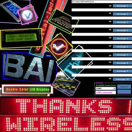 Wireless LED display panel with PC end Software