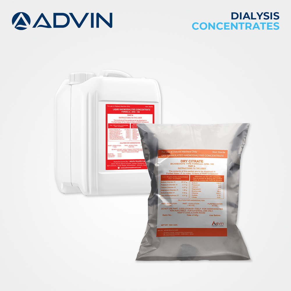 Dialysis Concentrates - Electrolyte Formulated Solutions , Non-pyrogenic, Non-sterile, Accurate In Volume, Compatible With Any Machine
