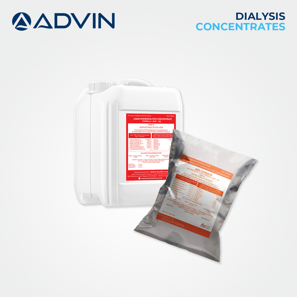 Dialysis Concentrates - Electrolyte Formulated Solutions , Non-pyrogenic, Non-sterile, Accurate In Volume, Compatible With Any Machine
