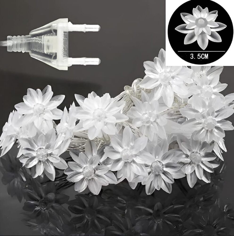 Double Lotus Led String Light Multi - Height: 1 Centimeter (Cm)